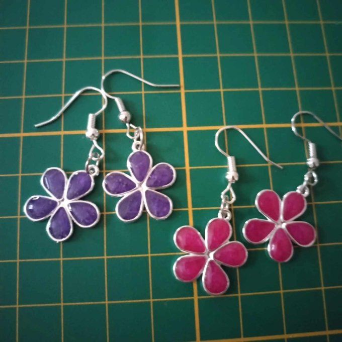 boucles d'oreilles fleur